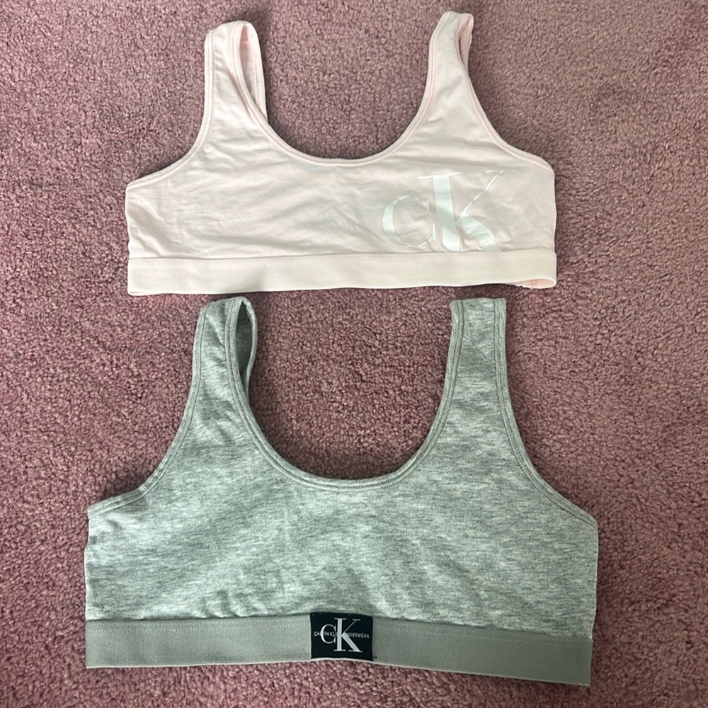 CALVIN KLEIN 2 Pack Training Bras Size L 10/12